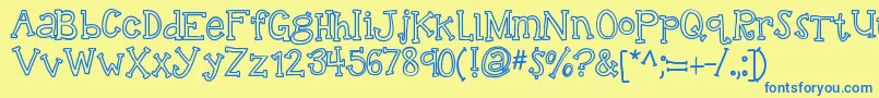 Kbtalkingloudly Font – Blue Fonts on Yellow Background