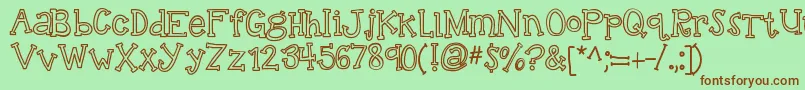 Kbtalkingloudly Font – Brown Fonts on Green Background