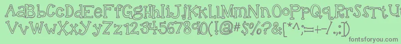 Kbtalkingloudly Font – Gray Fonts on Green Background