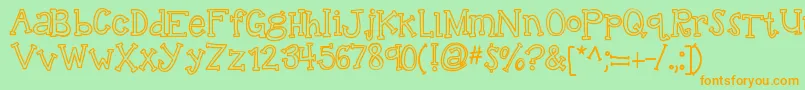 Kbtalkingloudly Font – Orange Fonts on Green Background