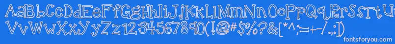 Kbtalkingloudly Font – Pink Fonts on Blue Background