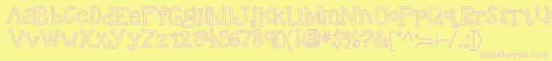 Kbtalkingloudly Font – Pink Fonts on Yellow Background