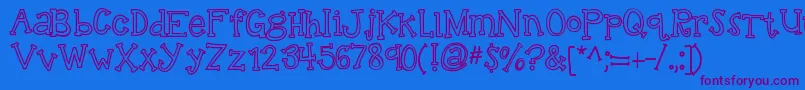 Kbtalkingloudly Font – Purple Fonts on Blue Background