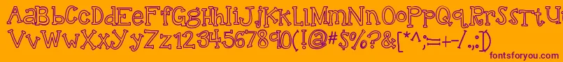 Kbtalkingloudly Font – Purple Fonts on Orange Background