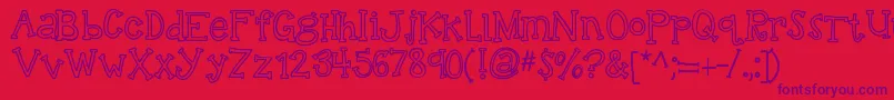 Kbtalkingloudly Font – Purple Fonts on Red Background