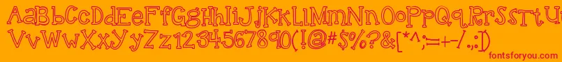 Kbtalkingloudly Font – Red Fonts on Orange Background