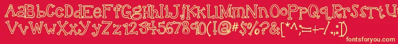 Kbtalkingloudly Font – Yellow Fonts on Red Background