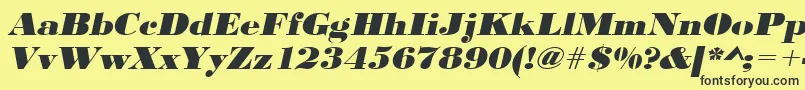 UrwbodonidextbolextwidOblique Font – Black Fonts on Yellow Background