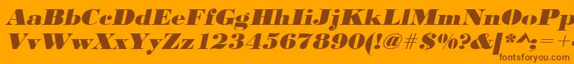 UrwbodonidextbolextwidOblique Font – Brown Fonts on Orange Background