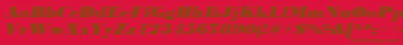 UrwbodonidextbolextwidOblique Font – Brown Fonts on Red Background