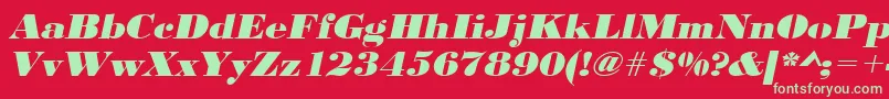 UrwbodonidextbolextwidOblique Font – Green Fonts on Red Background