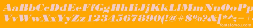 UrwbodonidextbolextwidOblique Font – Pink Fonts on Orange Background