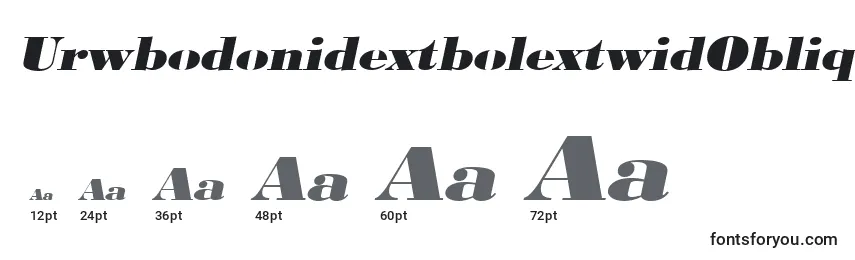 Размеры шрифта UrwbodonidextbolextwidOblique