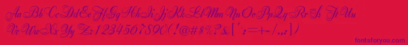 Anette Font – Purple Fonts on Red Background
