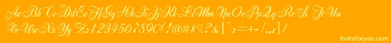 Anette Font – Yellow Fonts on Orange Background