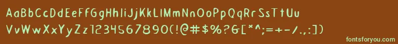 Draftingboarde-Schriftart – Grüne Schriften auf braunem Hintergrund