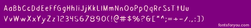 フォントDraftingboarde – 紫の背景にピンクのフォント