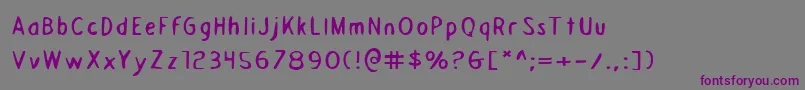 フォントDraftingboarde – 紫色のフォント、灰色の背景