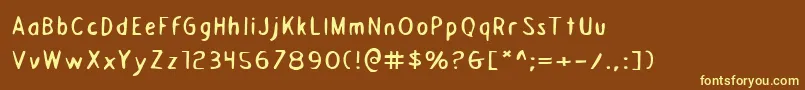 フォントDraftingboarde – 黄色のフォント、茶色の背景
