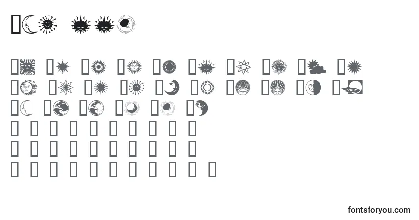 Schriftart Sun ffy – Alphabet, Zahlen, spezielle Symbole