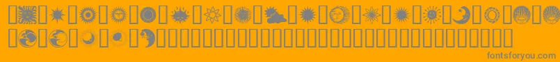 フォントSun ffy – オレンジの背景に灰色の文字