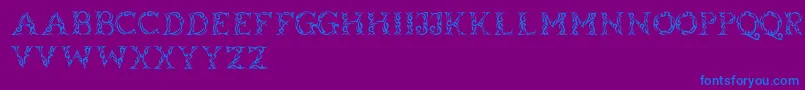 Tribalcase-Schriftart – Blaue Schriften auf violettem Hintergrund