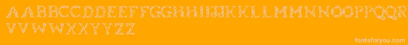 Tribalcase-Schriftart – Rosa Schriften auf orangefarbenem Hintergrund