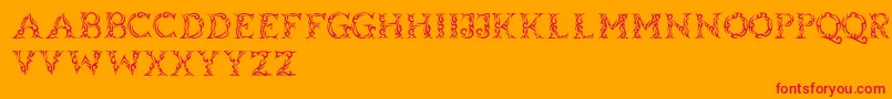 Tribalcase Font – Red Fonts on Orange Background