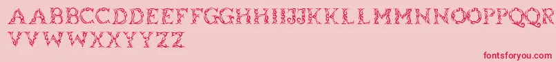 Tribalcase-Schriftart – Rote Schriften auf rosa Hintergrund