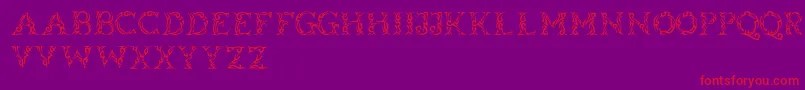 Tribalcase-Schriftart – Rote Schriften auf violettem Hintergrund