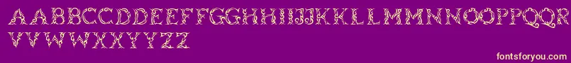 Tribalcase Font – Yellow Fonts on Purple Background