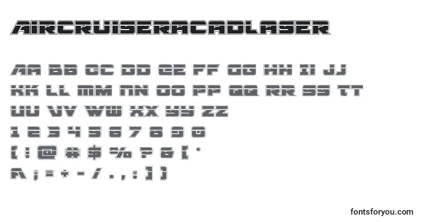 Шрифт Aircruiseracadlaser – алфавит, цифры, специальные символы