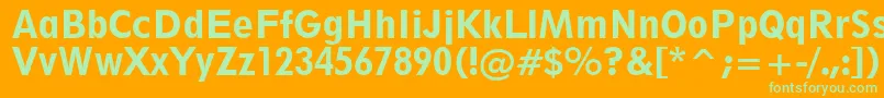 Geometric212HeavyCondensedBt Font – Green Fonts on Orange Background