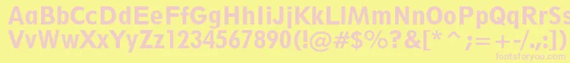 Geometric212HeavyCondensedBt-Schriftart – Rosa Schriften auf gelbem Hintergrund