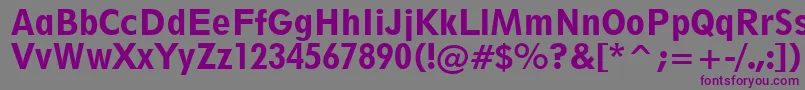 フォントGeometric212HeavyCondensedBt – 紫色のフォント、灰色の背景
