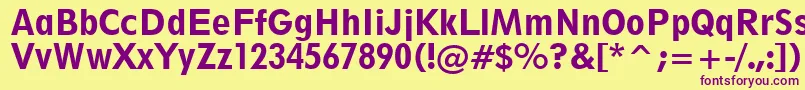 Geometric212HeavyCondensedBt Font – Purple Fonts on Yellow Background