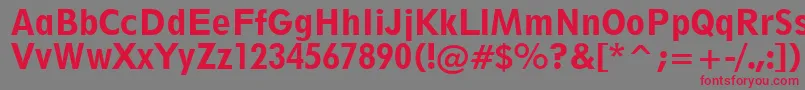 フォントGeometric212HeavyCondensedBt – 赤い文字の灰色の背景