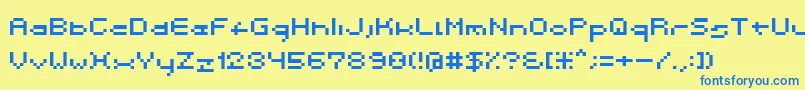 Spacebit Font – Blue Fonts on Yellow Background