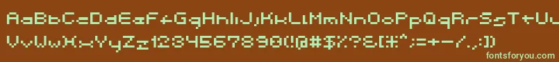 Spacebit-fontti – vihreät fontit ruskealla taustalla