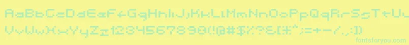 Spacebit-fontti – vihreät fontit keltaisella taustalla