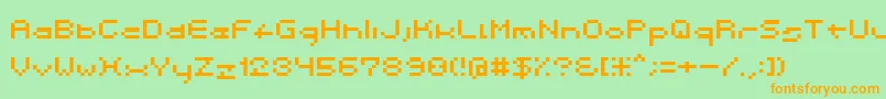 Spacebit Font – Orange Fonts on Green Background