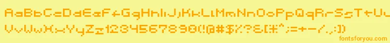 Spacebit Font – Orange Fonts on Yellow Background