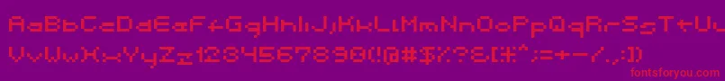 フォントSpacebit – 紫の背景に赤い文字