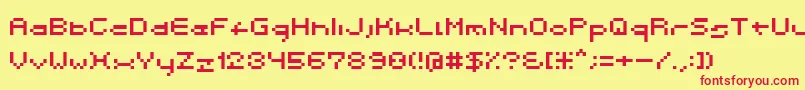 Spacebit Font – Red Fonts on Yellow Background