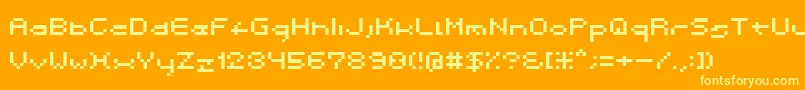 Spacebit-fontti – keltaiset fontit oranssilla taustalla