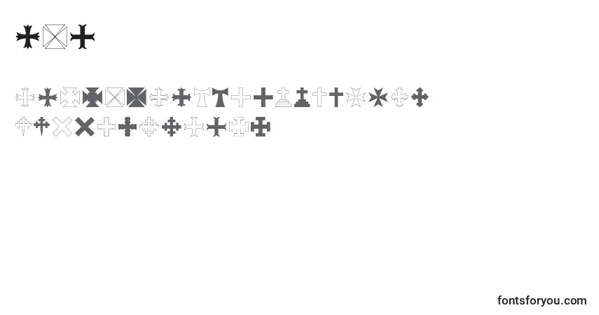 Schriftart RtaCross – Alphabet, Zahlen, spezielle Symbole