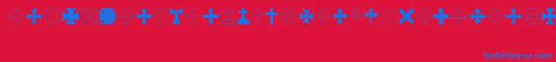 Czcionka RtaCross – niebieskie czcionki na czerwonym tle