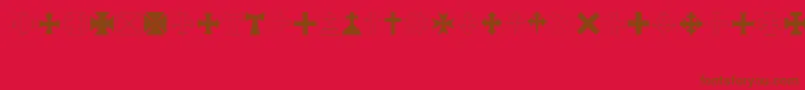 RtaCross Font – Brown Fonts on Red Background