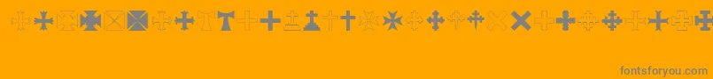 RtaCross-Schriftart – Graue Schriften auf orangefarbenem Hintergrund