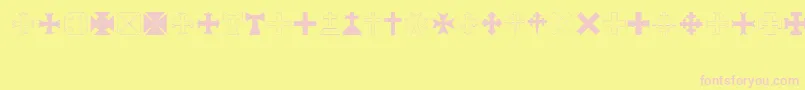 Шрифт RtaCross – розовые шрифты на жёлтом фоне